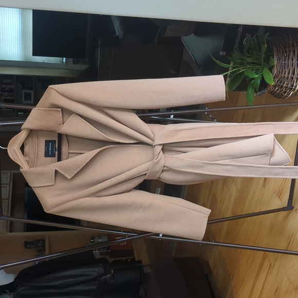 Lucky Brand Camel Wool Blend Wrap Trench Coat - Picture 5 of 7